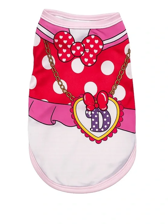“D” Letter 🎀 Pink Polka Dot Bow Dog Shirt Cute Pet Tee