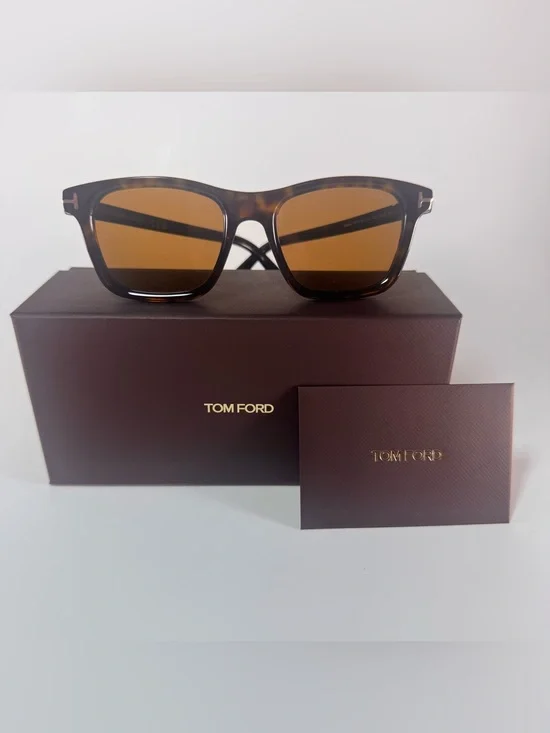 NWT Tom Ford Barron TF1179 ECO 52E Tortoise Brown Sunglasses 54mm Italy
