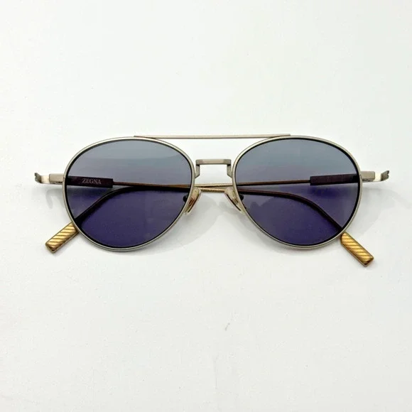 Ermenegildo Zegna Sunglasses EZ0288 17A Palladium Frame Gray Lens 55-17-150 New