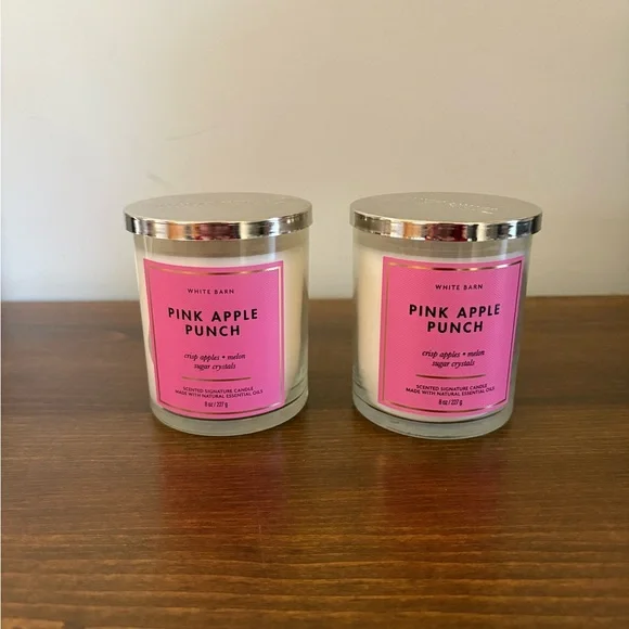 Bath & Body Works Pink Apple Punch Candle lot of 2 NIB