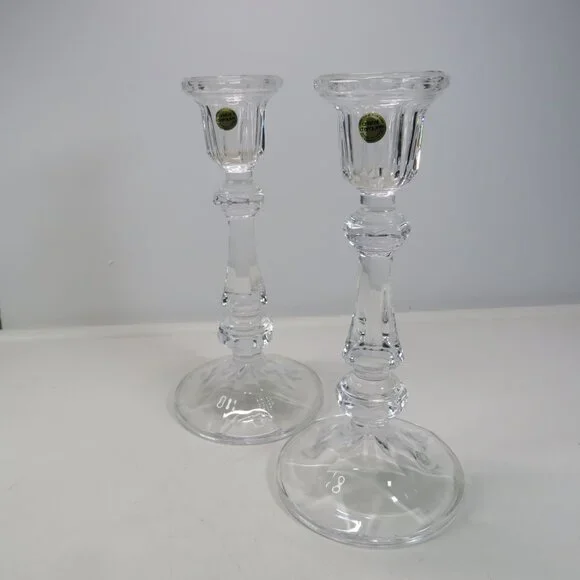 Lead Crystal Candlestick Holders (2) Cristal d'Arques 8.25