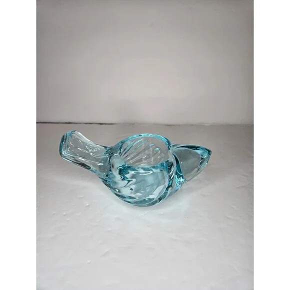 Art Glass Blown Blue Bird Votive/candle Holder Turquoise Spring Easter Decor