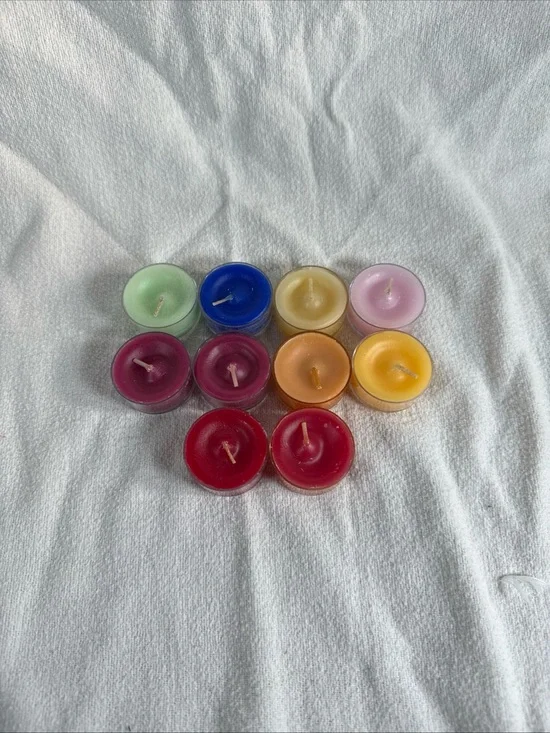 PartyLite 10 Assorted Color Tealight Candle Set - Pastel & Bright Mix