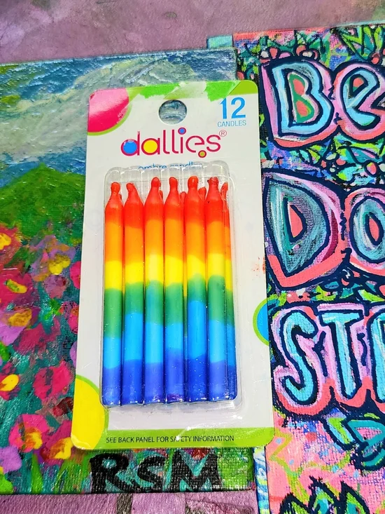 Rainbow Taper Candles - Pack of 12