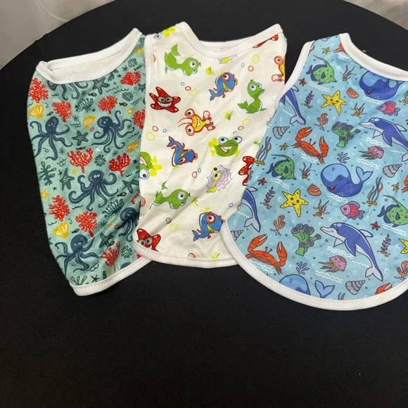 Lot 3 Under The Sea Themed Cat/dog Shirts‎ Size Small