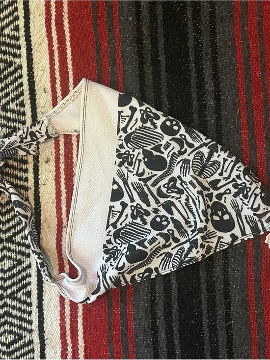 Black & White Skeleton Print dog scarf