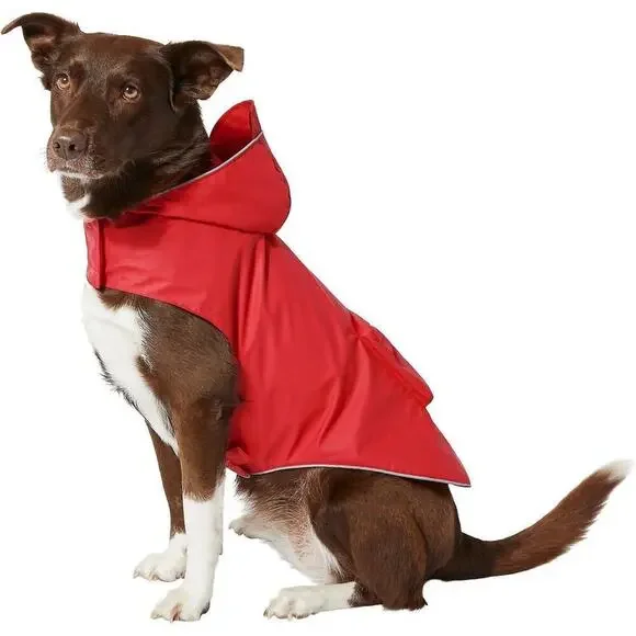 NEW Kong Packable Dog Rain Coat Jacket with Hood RED Size Medium  17