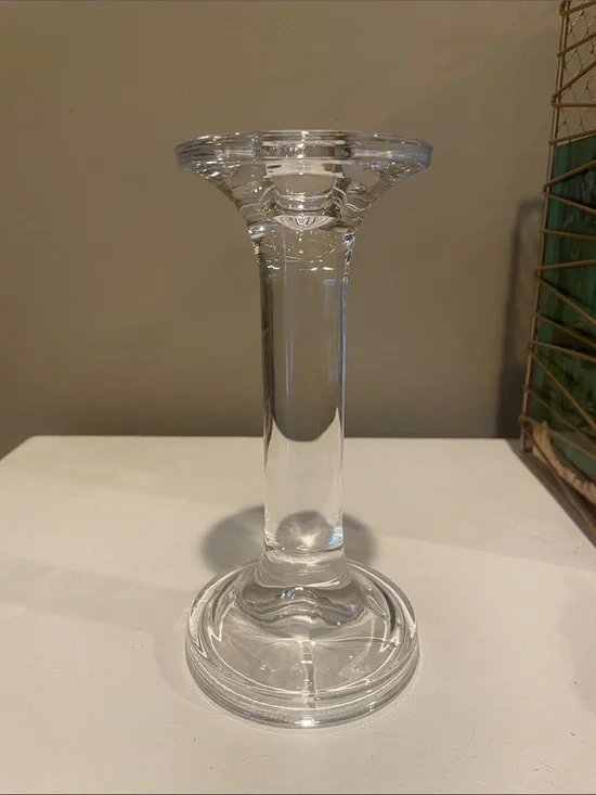 Clear single candle holder glass classic looks
