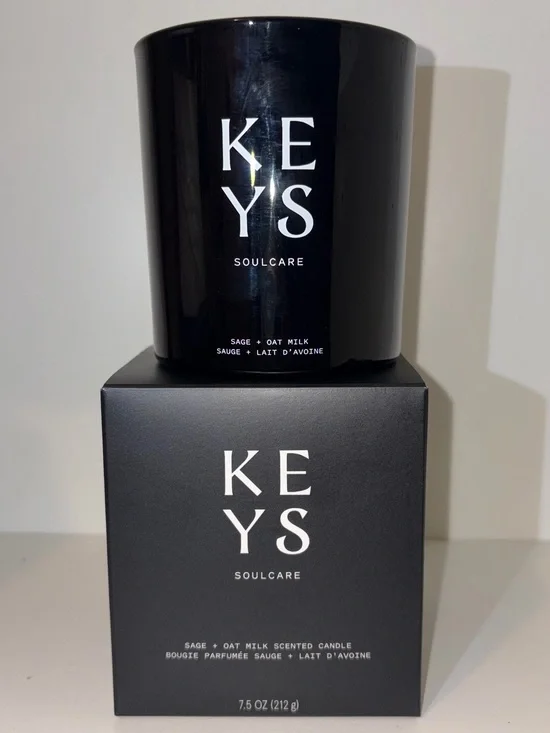 KEYS Soulcare Sage + Oat Milk Scented Candle 7.5 oz FULL SIZE