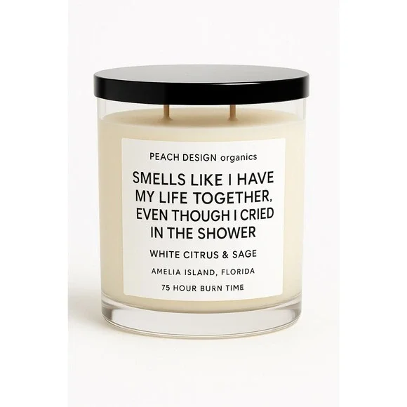 PH Design Organics Funny Candle‎ White Citrus Sage 75 Hour Burn