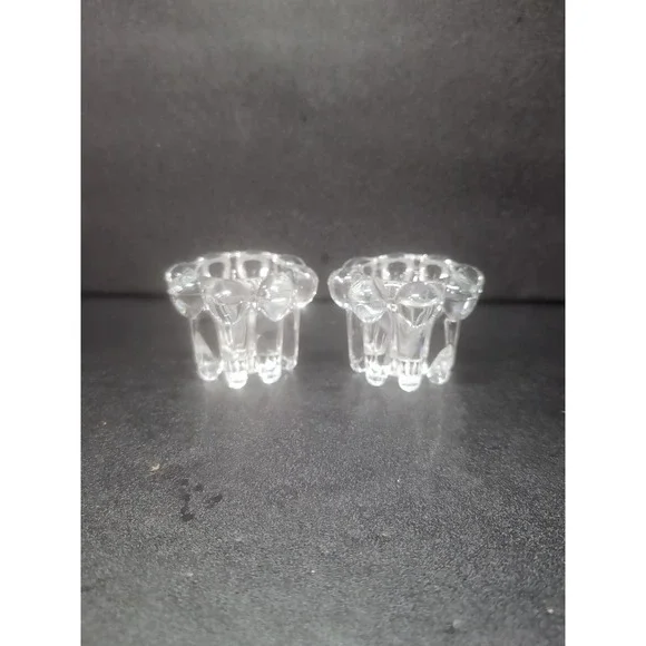 Reims Bubble Glass Candle Votive Set, Clear Glass Holders, Candlelight, Set of 2