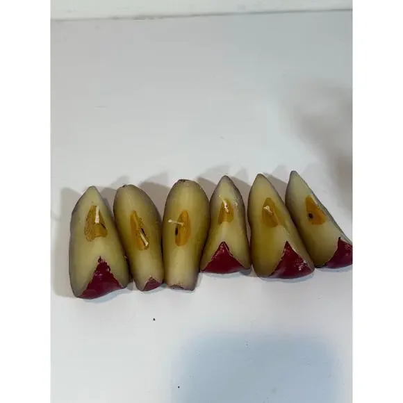 set of 6 unscented apple slices candles unburned
