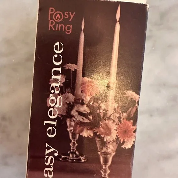 Vintage 60s Easy Elegance Posy Ring Flower Frog Candle Holders Set of 2