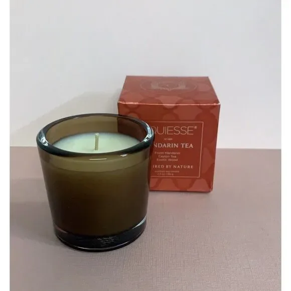 Aquiesse Candle Fresh Mandarin Ceylon Tea Exotic Wood Scented Soy Candle 2.3 oz
