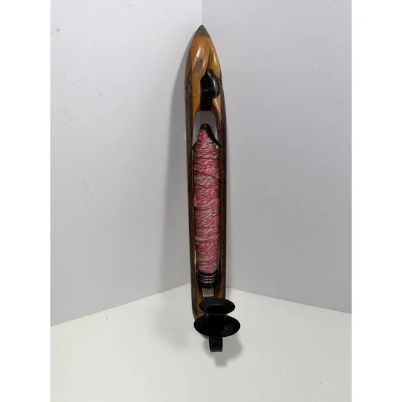 Vintage Steel Heddle Loom Shuttle‎ Sconce - Pink Bobbin Candle Holder
