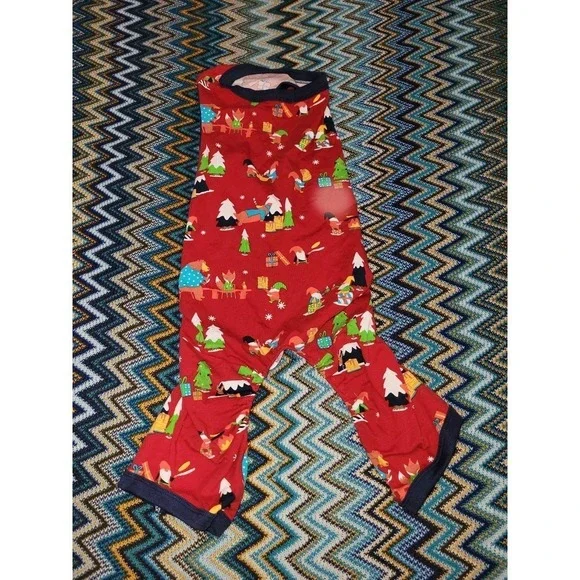 NWOT Red Holiday Gnome Dog pajamas Medium