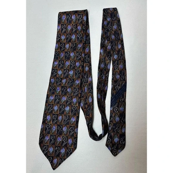 Ermenegildo‎ Zegna Purple Bronze Floral Silk Tie Made in Italy