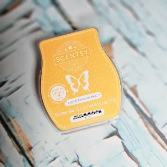 Scentsy Tropical Coconut Nectar Wax Bar New Retired Scent 3.2 fl oz Consultant