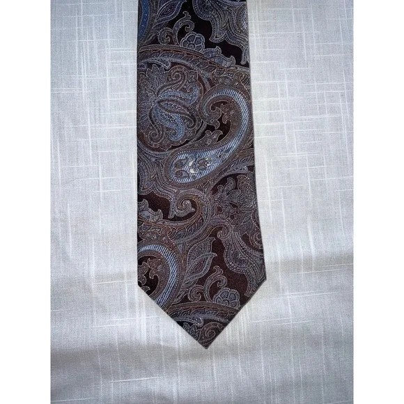 Nautica‎ Brown Paisley Tie 100% Silk