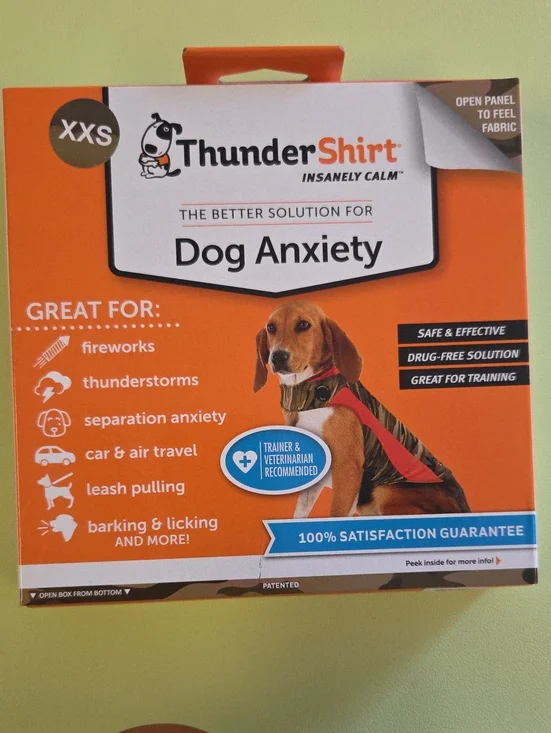 Thundershirt Dog Anxiety Wrap - Orange and Camo Polo For Up To 7lbs.