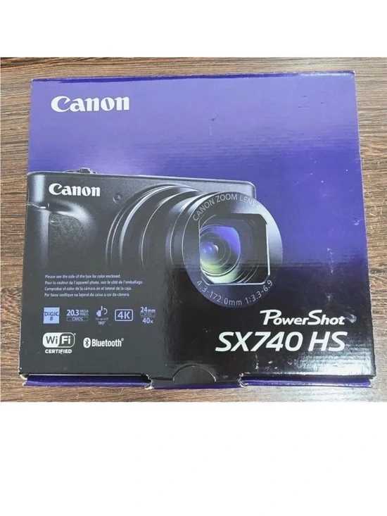 Canon PowerShot SX740 HS Boxed Camera - Black & Purple Packaging