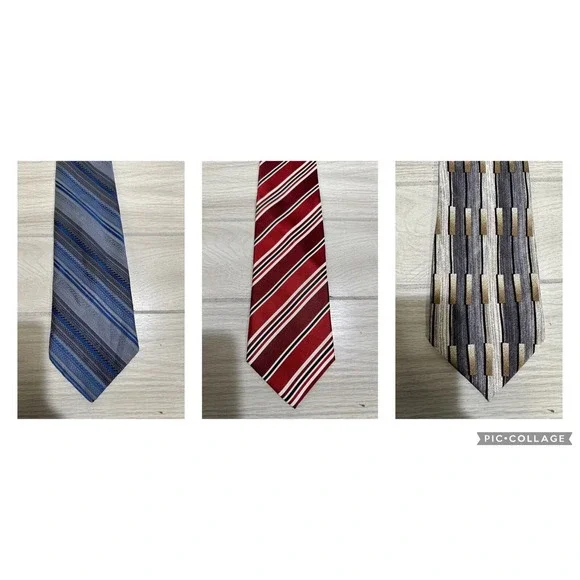 Neck Tie Custom Bundle (Set of 3) Various Patterns, Materials & Lengths - Set‎ H