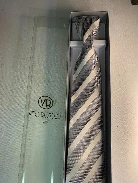 VITO RUFOLO 100% Silk Tie for Men Made in Italy 56