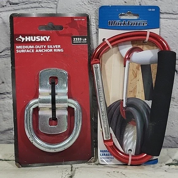 Workforce HangAll Carabiner‎ Husky 2333lb Anchor Ring Garage Tool Lot New