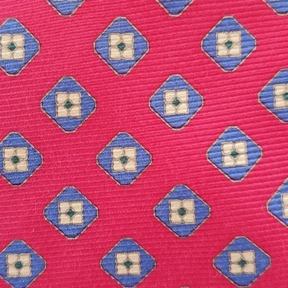 STEFANO RICCI MEN'S GEOMETRIC DIAMONDS SILK TIE RED BLUE YELLOW 4