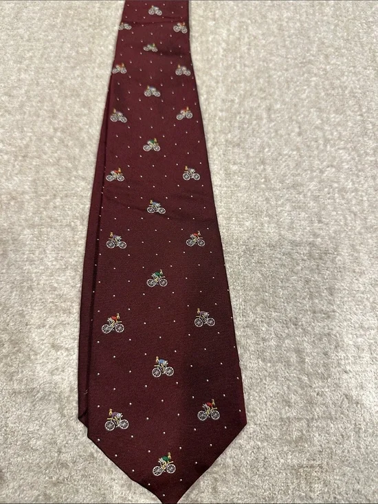 Paul smith Men's Burgundy Bicycle Pattern Tie - Classic Dress Tie