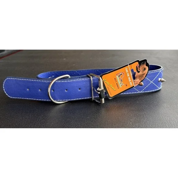Come Blue Spiked Dog Collar Large‎