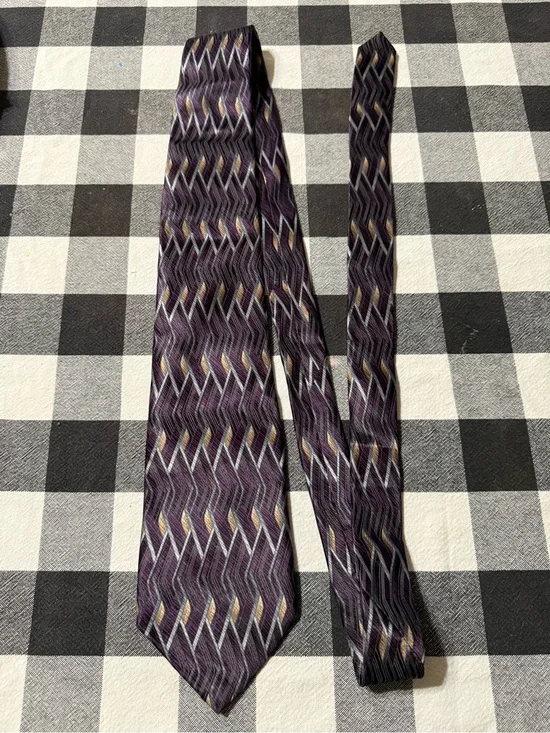 Purple Patterned Men's Silk Tie