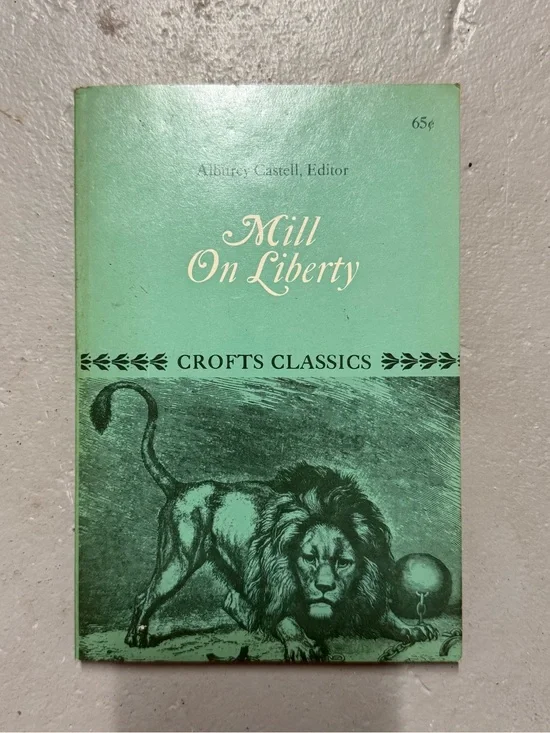 Vintage On Liberty John Stuart Mill Crofts Classics Philosophy Paperback