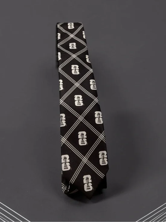 Black & White Patterned FIFA World Cup Necktie