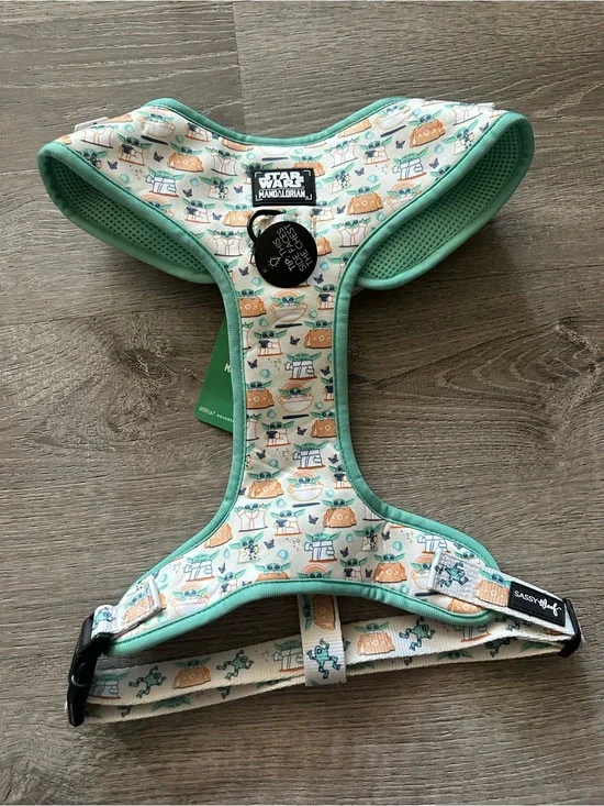 Star Wars The Mandalorian Baby Yoda Mint Green Dog Harness size XXL