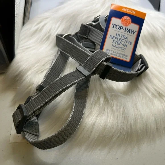 🩷5/$10 Top Paw Gray Reflective Dog Harness