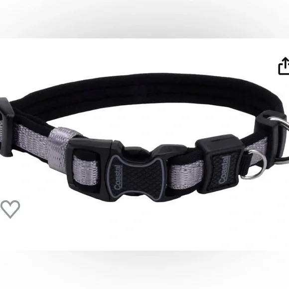 NEW LG Gray & Black Dog Collar (18”-26”)