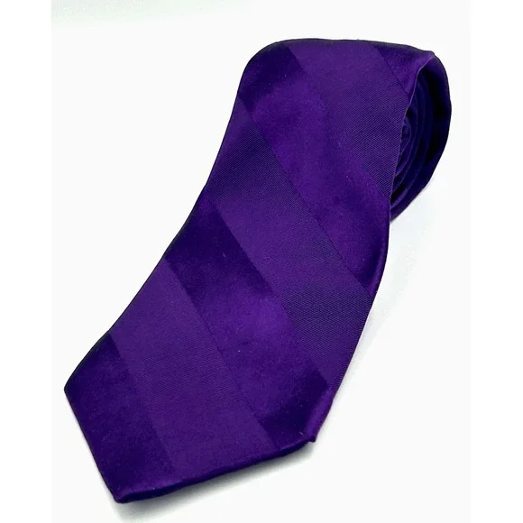 Express Men's Neck Tie Purple on Purple Textured‎ Stripe 3.5 Width 60 Length