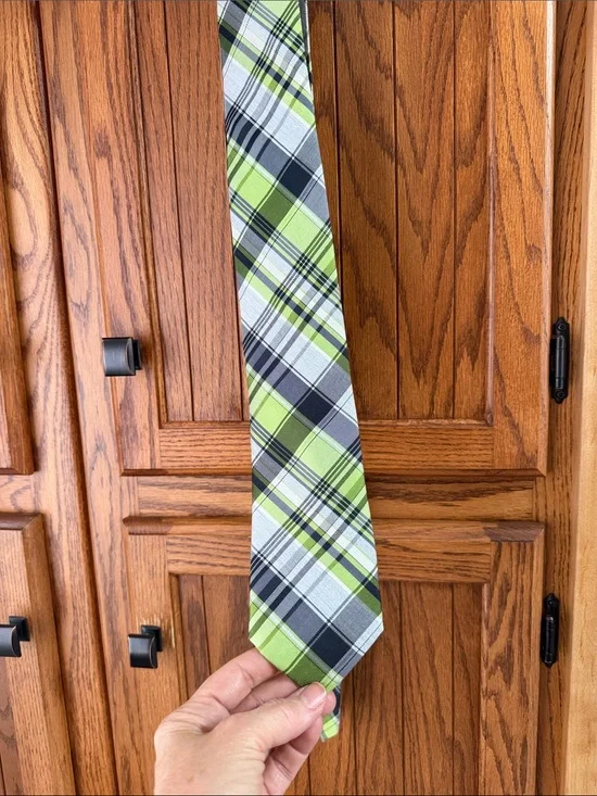 Ted Baker Green and Black Plaid Tie