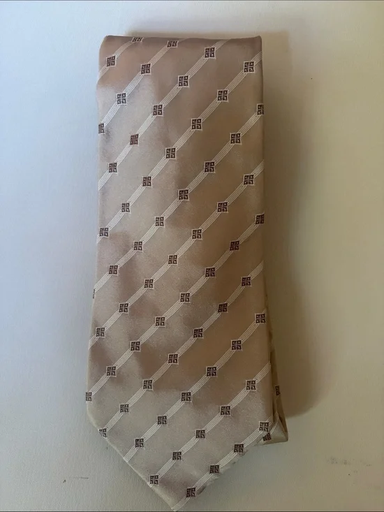 Givenchy Beige Silk Tie with Subtle Logo Motif