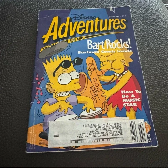 Disney Adventures Magazine February 1994 Simpsons Lisa Bart Comic‎ Vintage