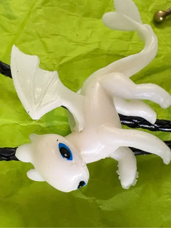 White Dragon Pendant Necklace with Blue Eyes Bolo Tie