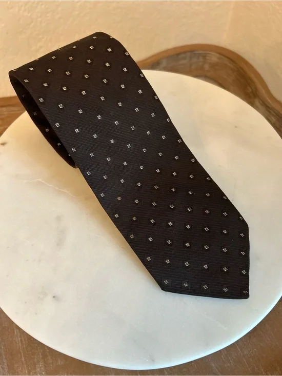 Vintage Pierre Cardin Brown Men's Tie with Subtle Dot Pattern