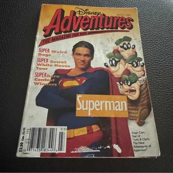 Disney Adventures Magazine March 1994 Vol 4 No 5 Superman‎ Dean Cain Vintage