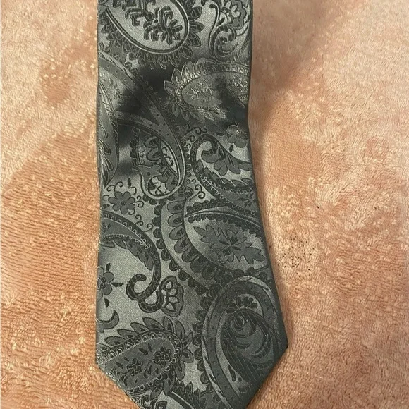 Elegant Gray Paisley Men's Tie