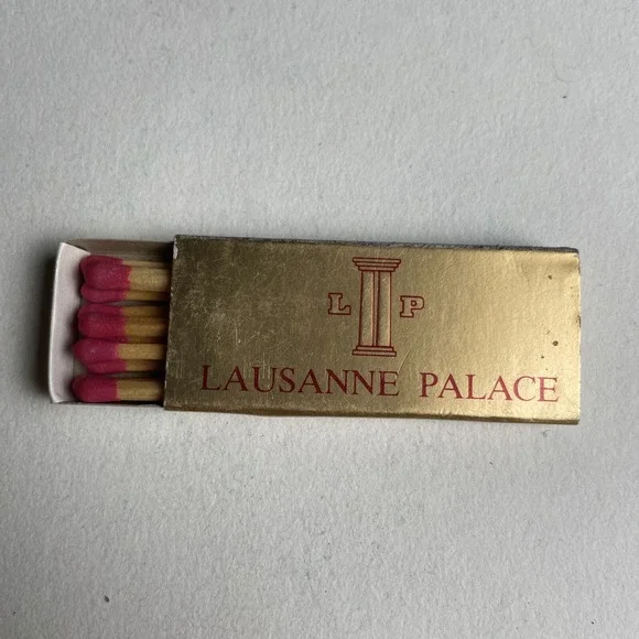 Vintage Matchbook Lausanne Palace Gold Swiss‎ Tradition Hotels Rare