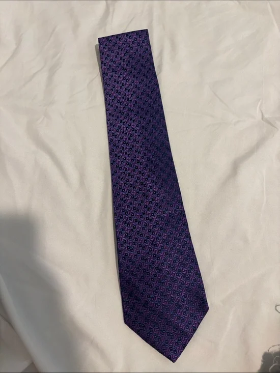Charvet Purple Geometric Pattern Men's Tie - Classic Formal Accessory