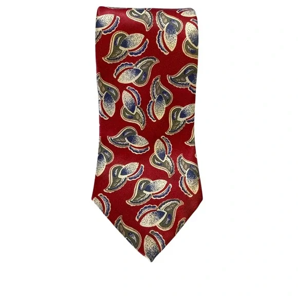 John Weitz Mens Red Paisley Silk‎ Blend Big & Tall Extra Long Necktie 3.75