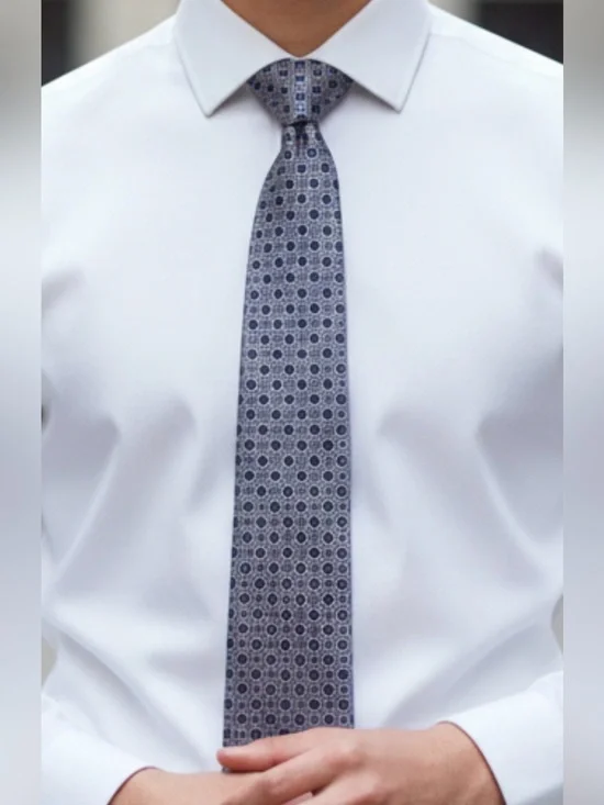 Mario Valentino Blue Geometric Silk Tie