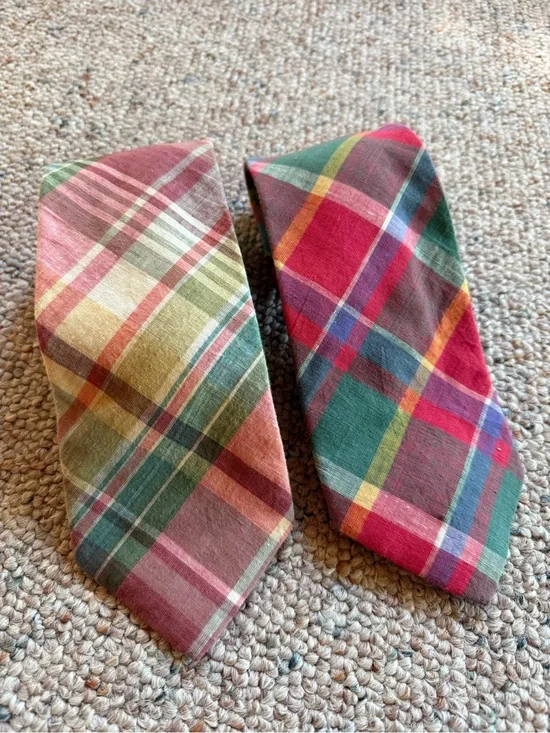 Jos A. Banks Set of Two Vintage Madras Ties Like New
